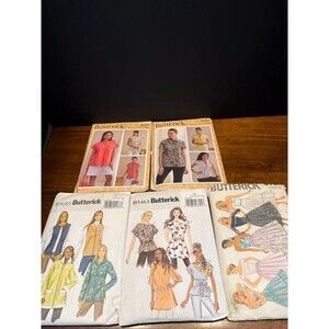 Lot of 5 Vintage & Modern Butterick Sewing Patterns Womens Tops Vests Skirts Plu